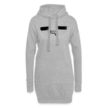 kawaii_face_10 - Hoodie-Kleid - Grau meliert - Vorne