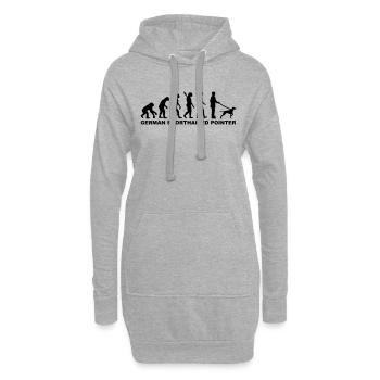 German Shorthaired Pointer - Sweat-shirt à capuche long Femme - gris chiné - Devant