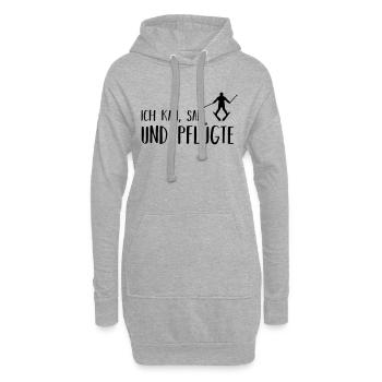 ich kam, sah und pflügte - Hoodie-Kleid - Grau meliert - Vorne