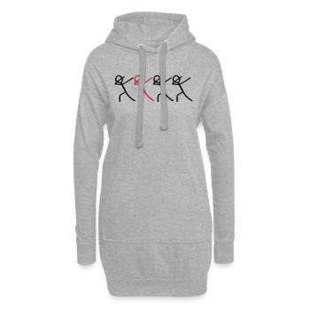 dabbing team figures - Hoodie-Kleid - Grau meliert - Vorne