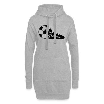 fussballschuh fussball ball - Hoodie-Kleid - Grau meliert - Vorne