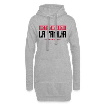 familia nie ohne mein team - Hoodie-Kleid - Grau meliert - Vorne