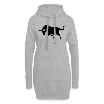 stier - Sweat-shirt à capuche long Femme - gris chiné - Devant