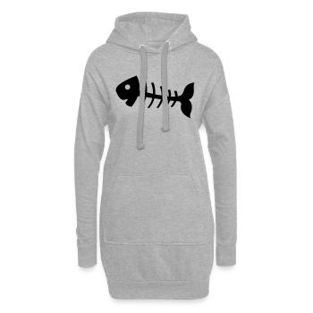 fischgraete - Sweat-shirt à capuche long Femme - gris chiné - Devant