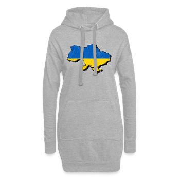 Ukraine - Hoodie-Kleid - Grau meliert - Vorne
