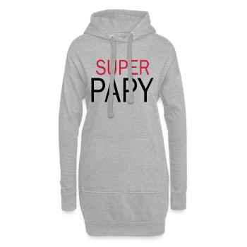 Super Papy - Opa T-Shirt - Hoodie-Kleid - Grau meliert - Vorne