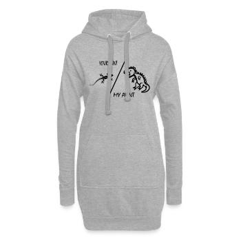 Dinosaure Dino Dinosaur - Sweat-shirt à capuche long Femme - gris chiné - Devant