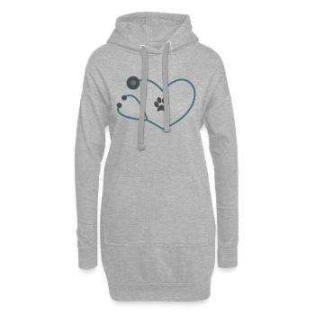 Stéthoscope vétérinaire vétérinaire vétérinaire - Sweat-shirt à capuche long Femme - gris chiné - Devant