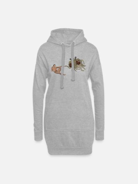 Die Erschaffung Adams - Hoodie-Kleid - Grau meliert