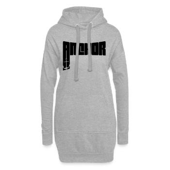Équipe d’ancrage de texte - Sweat-shirt à capuche long Femme - gris chiné - Devant