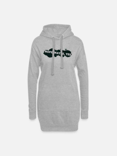 nope peut-être oui - Sweat-shirt à capuche long Femme - gris chiné
