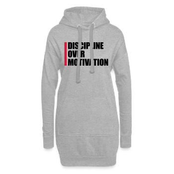 discipline over motivation Zitat - Hoodie-Kleid - Grau meliert - Vorne