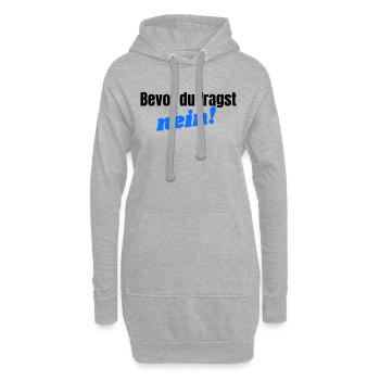 Bevor du fragst, nein - blau/schwarz - Hoodie-Kleid - Grau meliert - Vorne