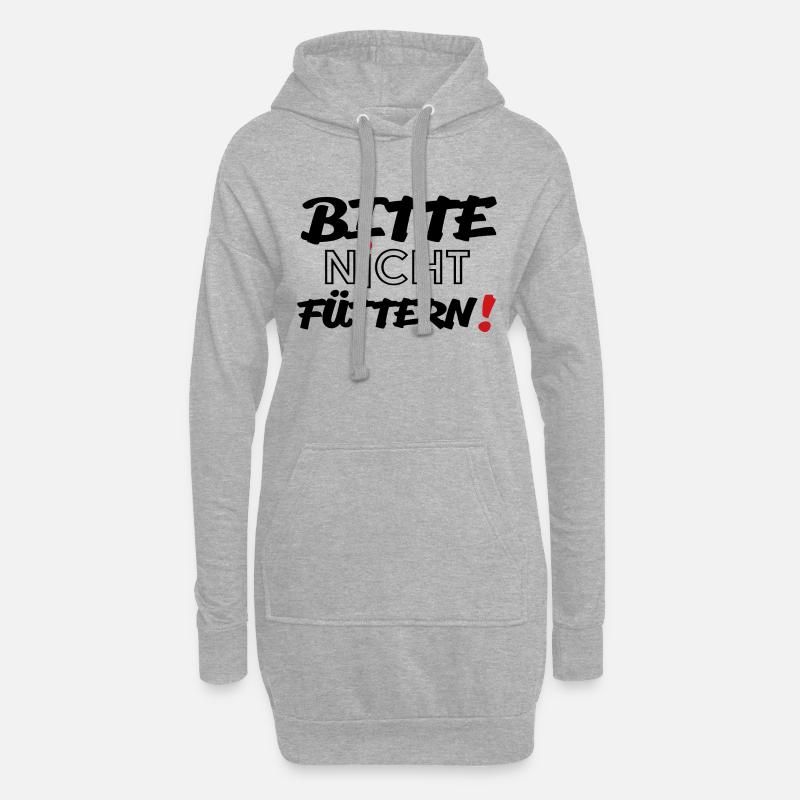 Bitte nicht füttern! - Hoodie-Kleid - Grau meliert