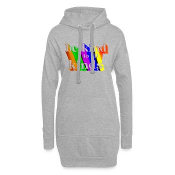 Sei freundlich zu allen Arten - Hoodie-Kleid - Grau meliert - Vorne