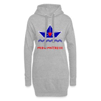 MAÎTRESSE. MERCI. MERCI MAÎTRESSE - Sweat-shirt à capuche long Femme - gris chiné - Devant