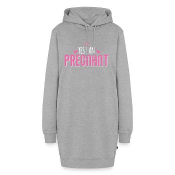 Yes, i am pregnant - Hoodie-Kleid - Grau meliert - Vorne