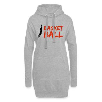 Silhouette de basket-ball - Sweat-shirt à capuche long Femme - gris chiné - Devant