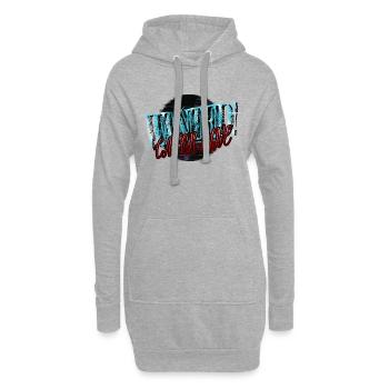big cat black present cat long sleeve shirts cute - Hoodie-Kleid - Grau meliert - Vorne