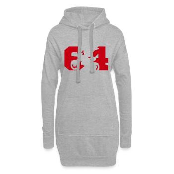 Moto 64 motard - Sweat-shirt à capuche long Femme - gris chiné - Devant