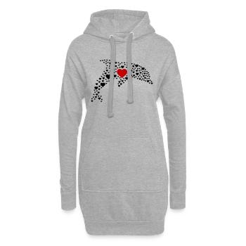Cœurs de dauphin 2 - Sweat-shirt à capuche long Femme - gris chiné - Devant