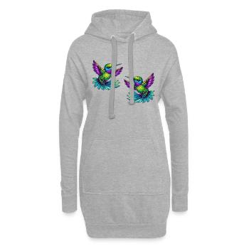 Colibri Oiseau 2 - Sweat-shirt à capuche long Femme - gris chiné - Devant