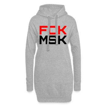 FCK MSK dans les COULEURS SOUHAITÉES ! - Sweat-shirt à capuche long Femme - gris chiné - Devant