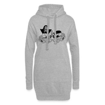 Zwei Oktopus Pirat Segel Crew Kapitän 2 Freibeuter - Hoodie-Kleid - Grau meliert - Vorne