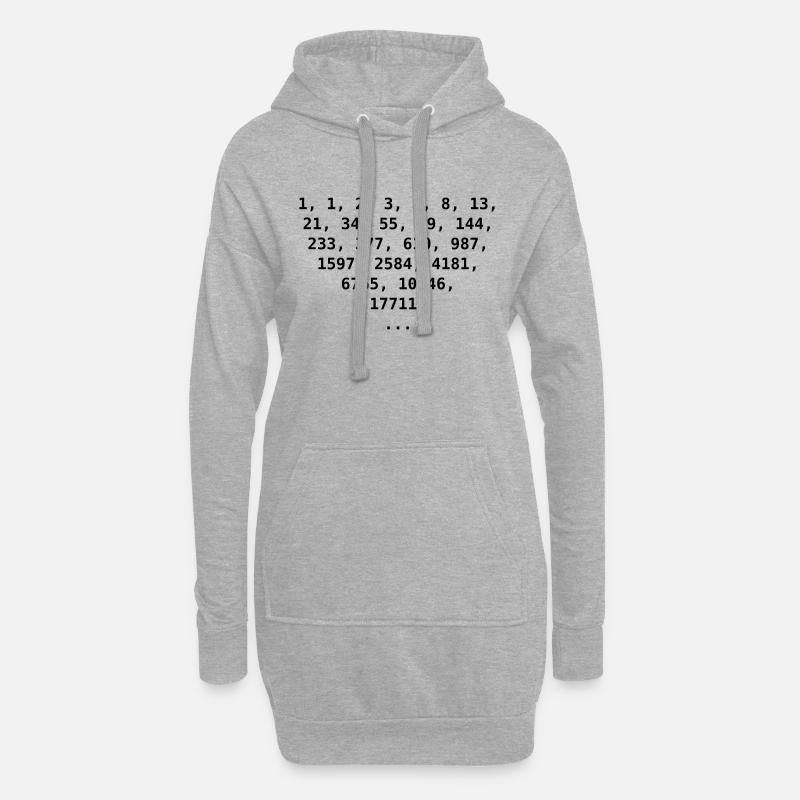 Fibonacci Zahlen - Hoodie-Kleid - Grau meliert
