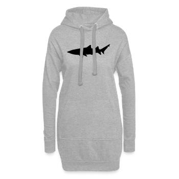 Shark - Sweat-shirt à capuche long Femme - gris chiné - Devant