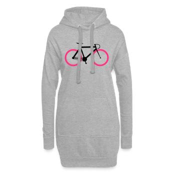 Rennrad - Fixie Bike - Hoodie-Kleid - Grau meliert - Vorne