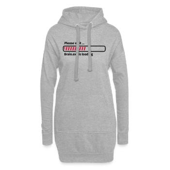 Please wait brain.exe is loading - Hoodie-Kleid - Grau meliert - Vorne