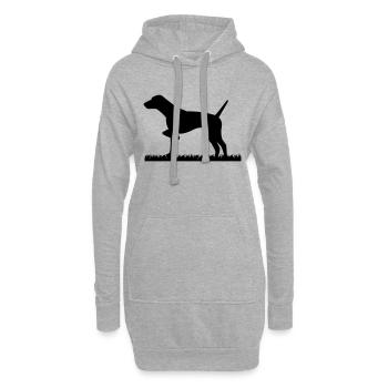 Deutsch Kurzhaar - Hoodie-Kleid - Grau meliert - Vorne