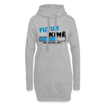 futur kiné - Sweat-shirt à capuche long Femme - gris chiné - Devant