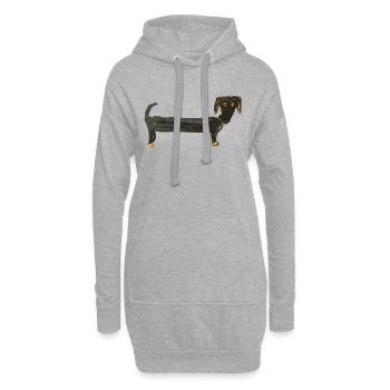 wiener - Sweat-shirt à capuche long Femme - gris chiné - Devant
