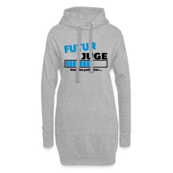 futur juge - Sweat-shirt à capuche long Femme - gris chiné - Devant