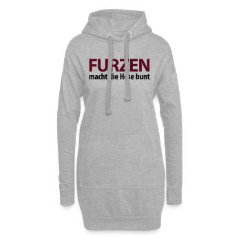 Furzen macht die Hose bunt. Kacke Scheiße Malheur - Hoodie-Kleid - Grau meliert - Vorne