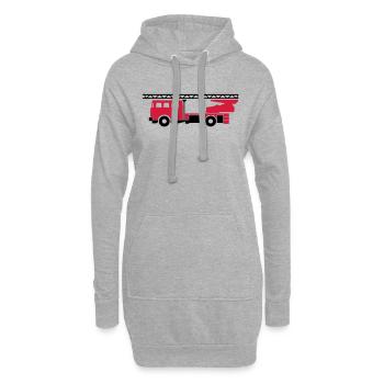 Feuerwehrauto (fire engine) - Hoodie-Kleid - Grau meliert - Vorne