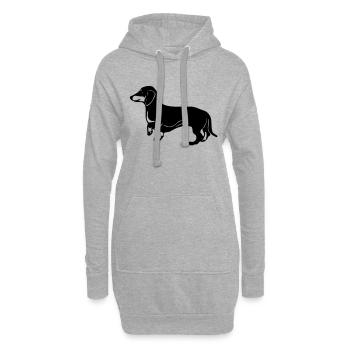 dackel hund - Hoodie-Kleid - Grau meliert - Vorne