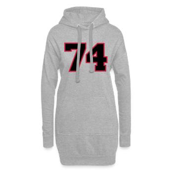 Number74 - Sweat-shirt à capuche long Femme - gris chiné - Devant