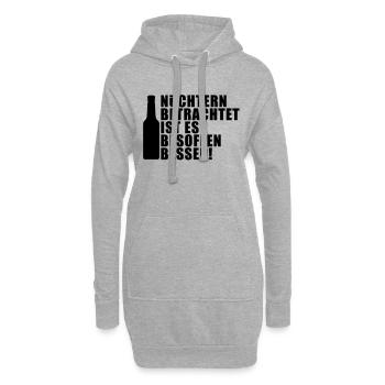 Nüchtern betrachtet ist es besoffen besser! party - Hoodie-Kleid - Grau meliert - Vorne