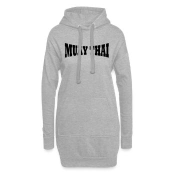 Muay Thai Schriftzug - Hoodie-Kleid - Grau meliert - Vorne