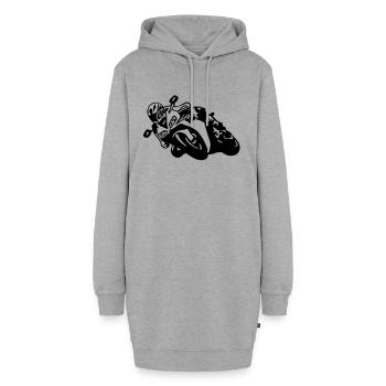 cb42_1000r - Sweat-shirt à capuche long Femme - gris chiné - Devant