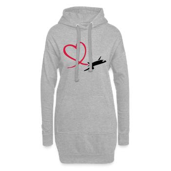 Flugzeug - Hoodie-Kleid - Grau meliert - Vorne