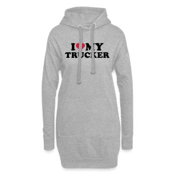 Trucker - Hoodie-Kleid - Grau meliert - Vorne