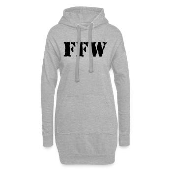 FFW Schrift Armee-Style - Hoodie-Kleid - Grau meliert - Vorne