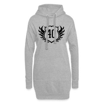 40 - Sweat-shirt à capuche long Femme - gris chiné - Devant