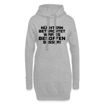 nüchtern besoffen betrunken Bier Kneipe Party Fun - Hoodie-Kleid - Grau meliert - Vorne