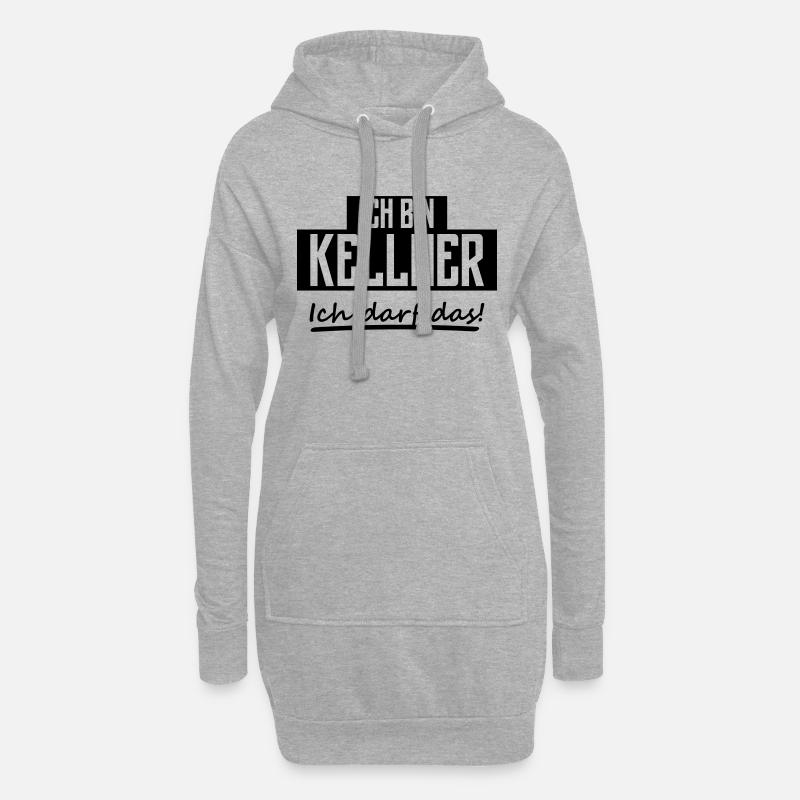 ich bin kellner - Hoodie-Kleid - Grau meliert
