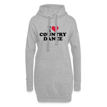 I love Country dance - Hoodie Dress - heather grey - Front